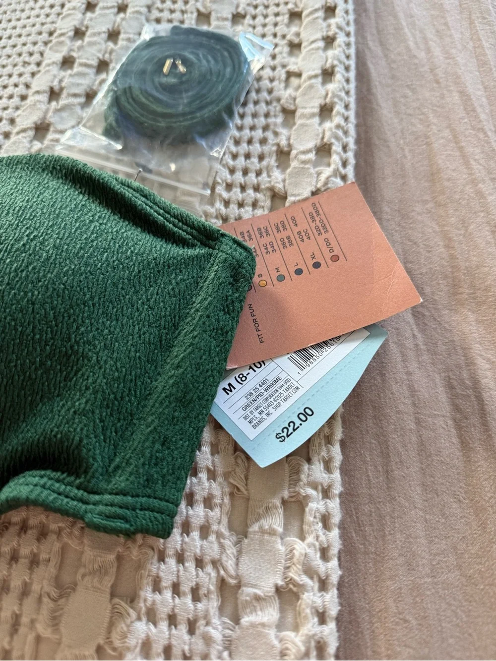 NEW Shade & Shore Green Strapless Bikini Top Size M - Picture 3 of 4